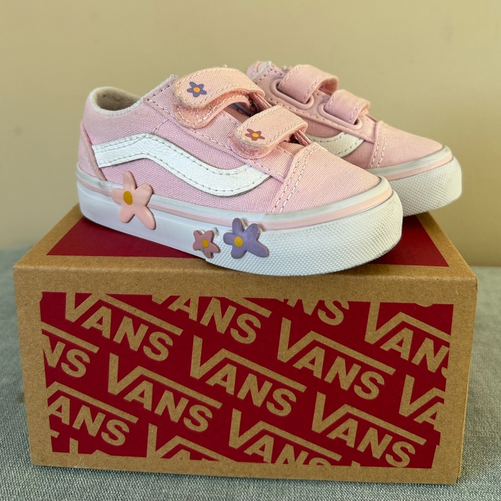 Vans Old Skool V Skate Shoe - Baby / Toddler - Pink / Floral